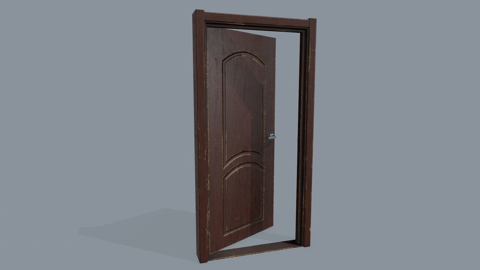 Old Door Low-poly 3D model_9