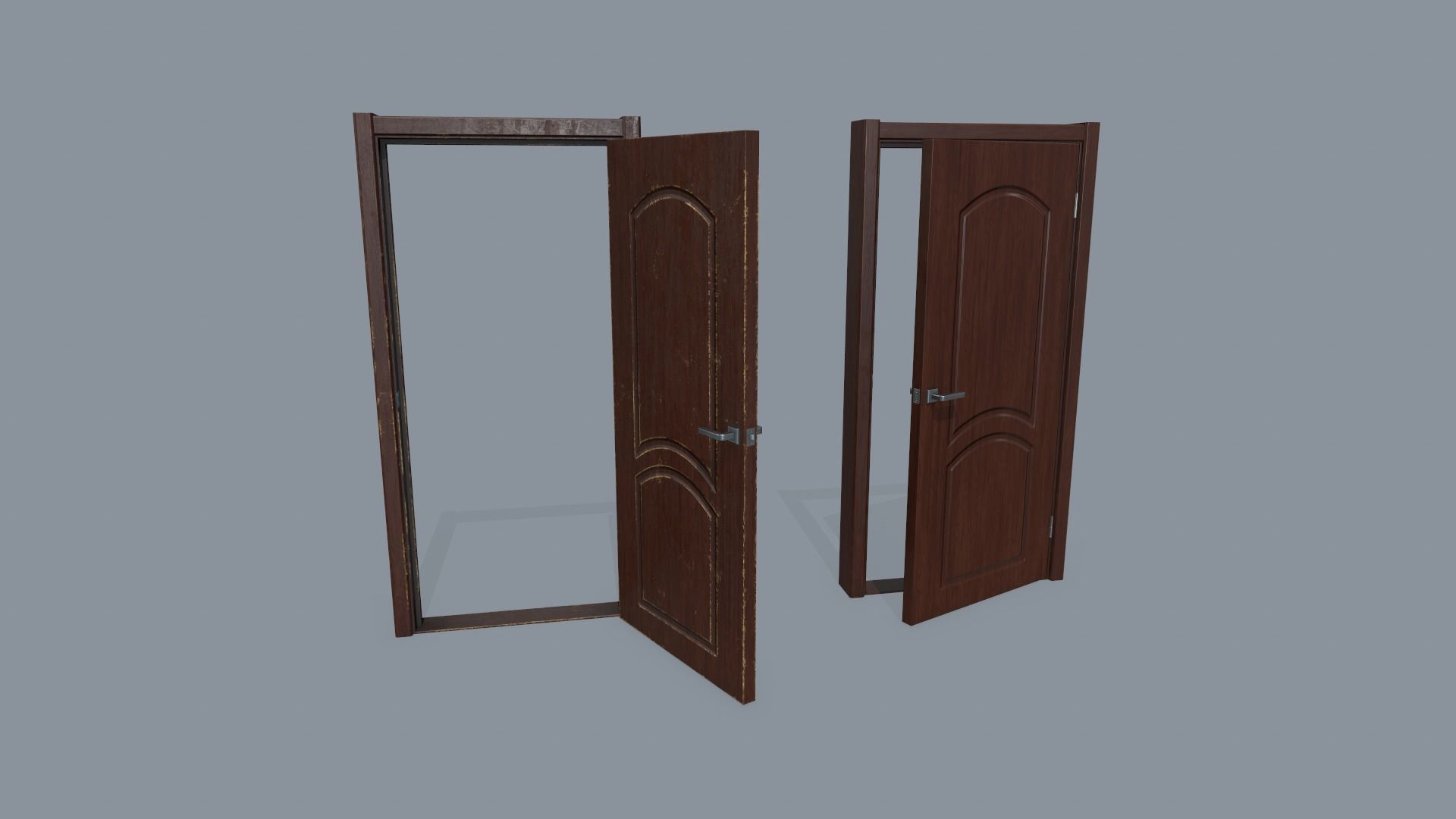 Old Door Low-poly 3D model_2