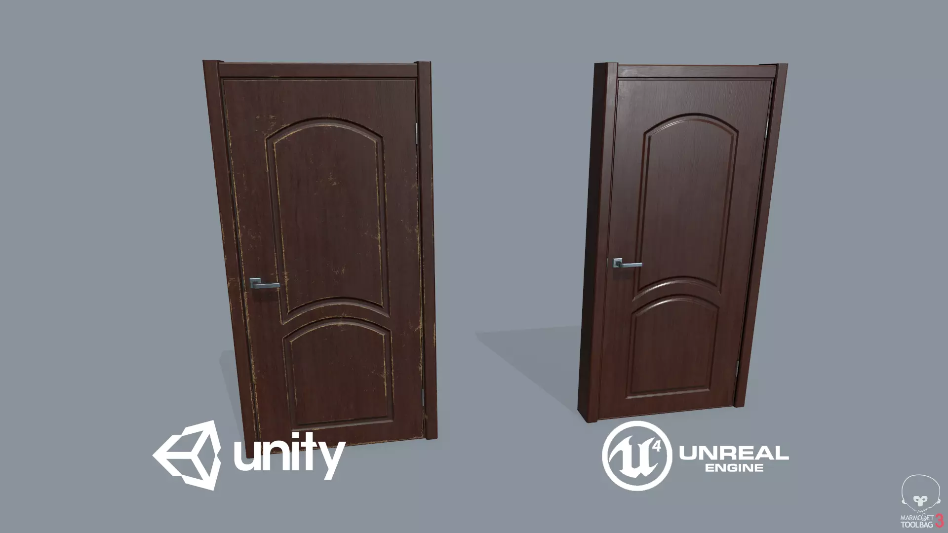 Old Door Low-poly 3D model_0