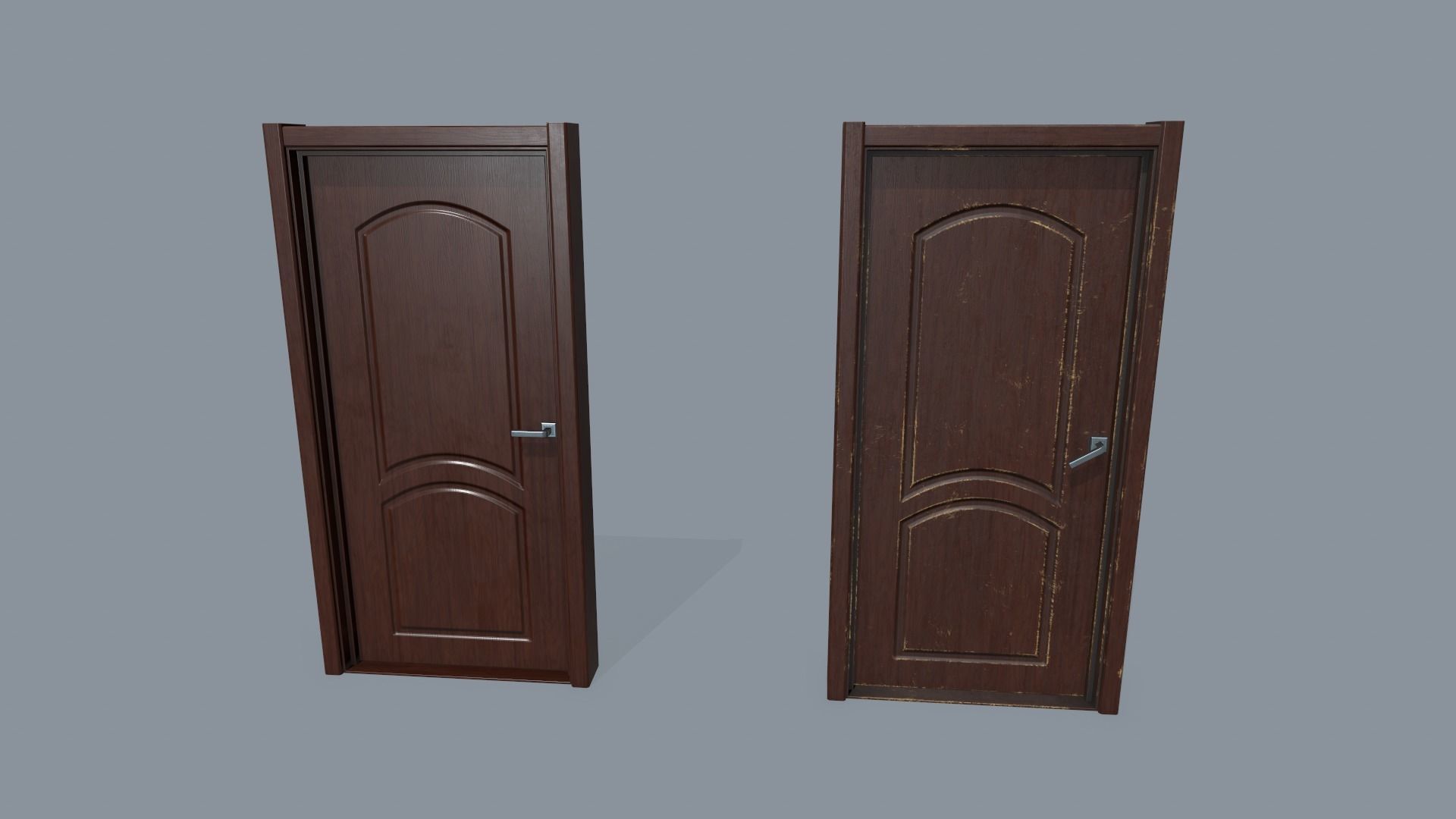 Old Door Low-poly 3D model_5