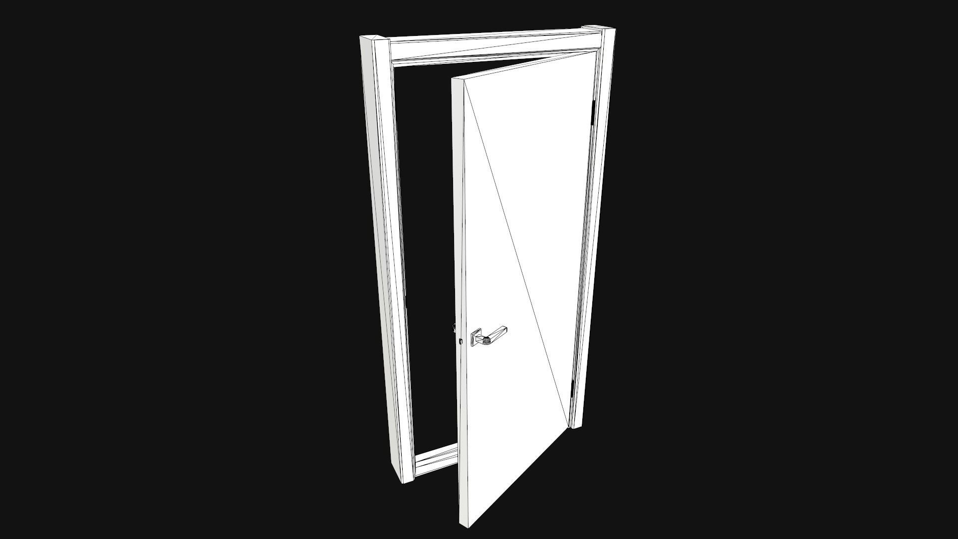 Old Door Low-poly 3D model_10