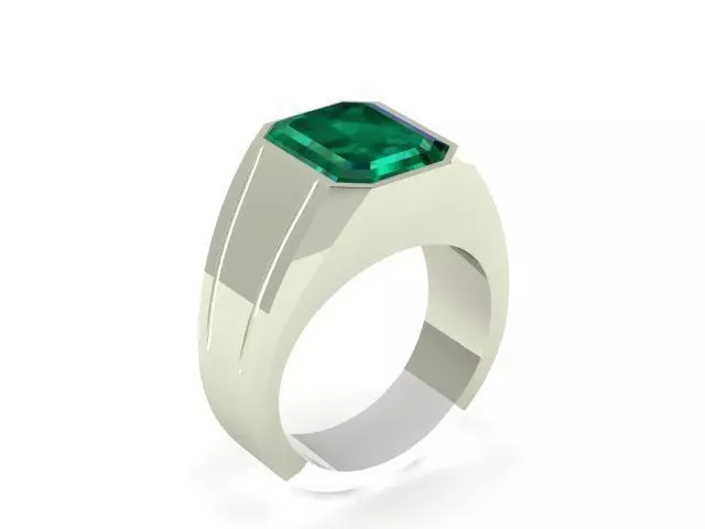 ringsque emerald ring gold 3D print model_0