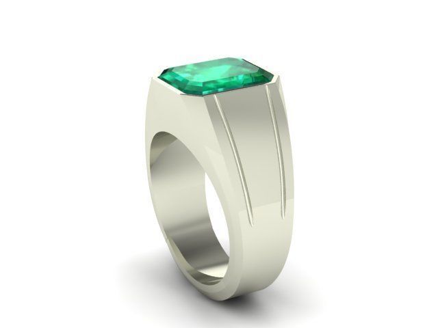 ringsque emerald ring gold 3D print model_3