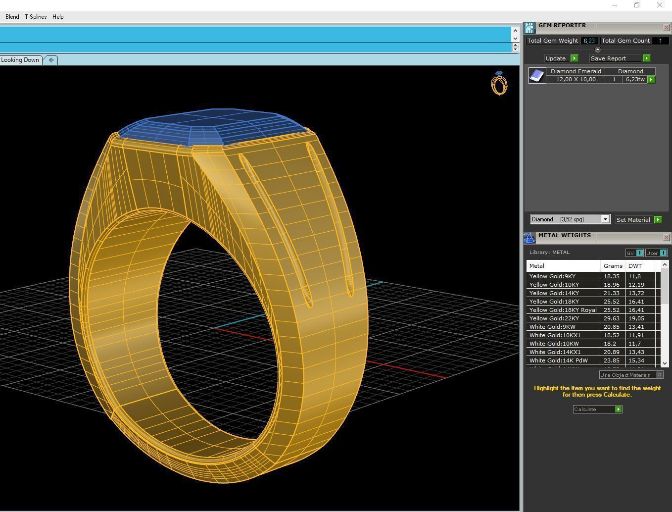 ringsque emerald ring gold 3D print model_4