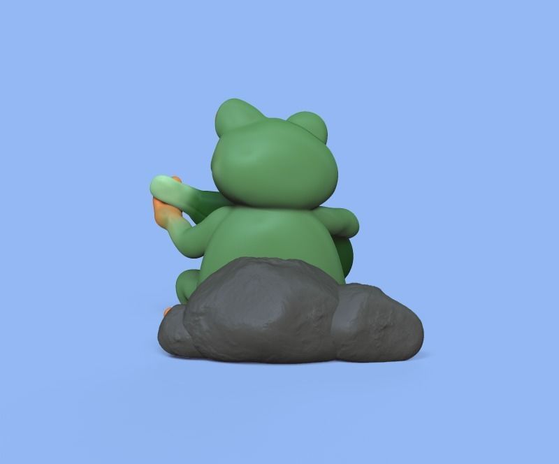 Musician Frog 3D print model_2