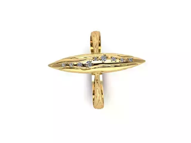 ringwood gold leaf ring with diamonds