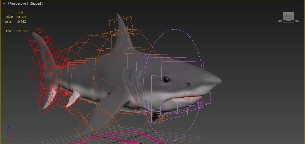 White Shark  Low-poly 3D model_9