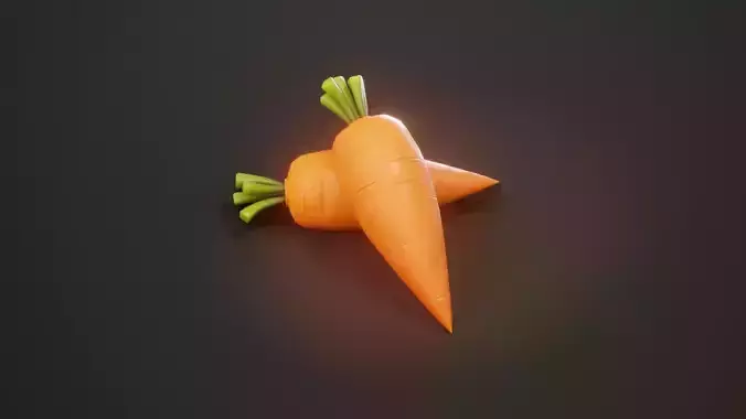Cartoon Carrot 3D Model Low-poly 3D model