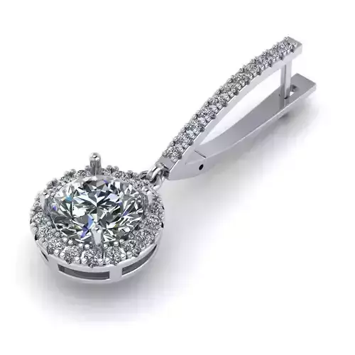 8 Earrings diamond halo pendant