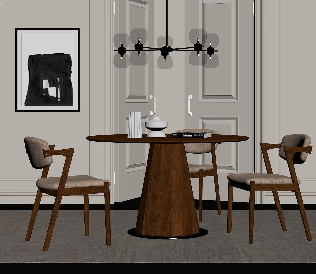 Dining Room Interior  ID342 3D model_4