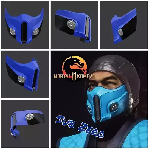 Sub Zero mask from Mortal Kombat 11 - Cryomant Warrior