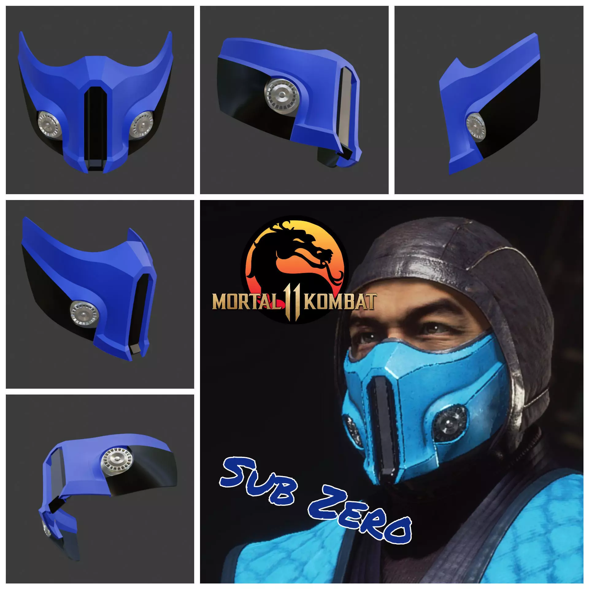 Sub Zero mask from Mortal Kombat 11 - Cryomant Warrior 3D print model_0