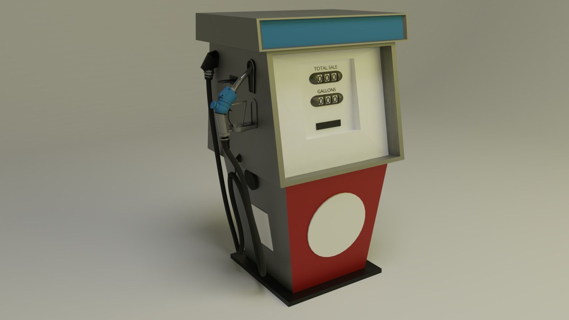 Gas Pump 1970s 3D model_4