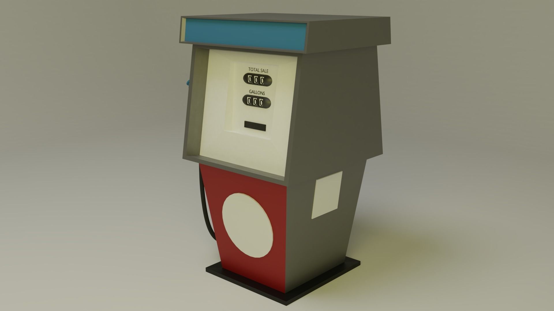 Gas Pump 1970s 3D model_3