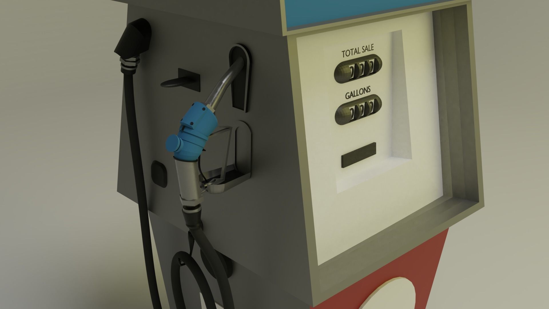 Gas Pump 1970s 3D model_2