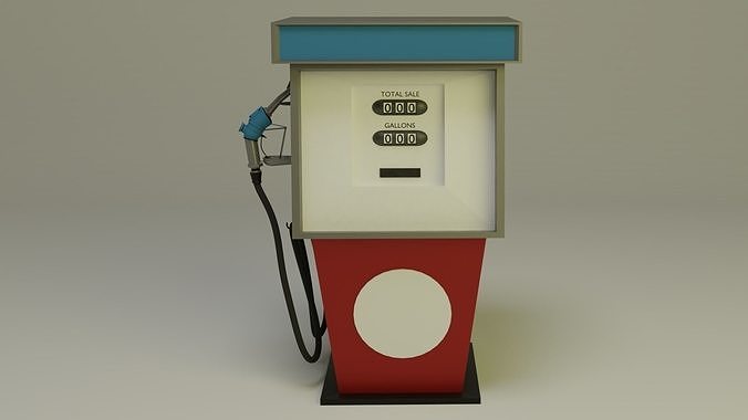 Gas Pump 1970s 3D model