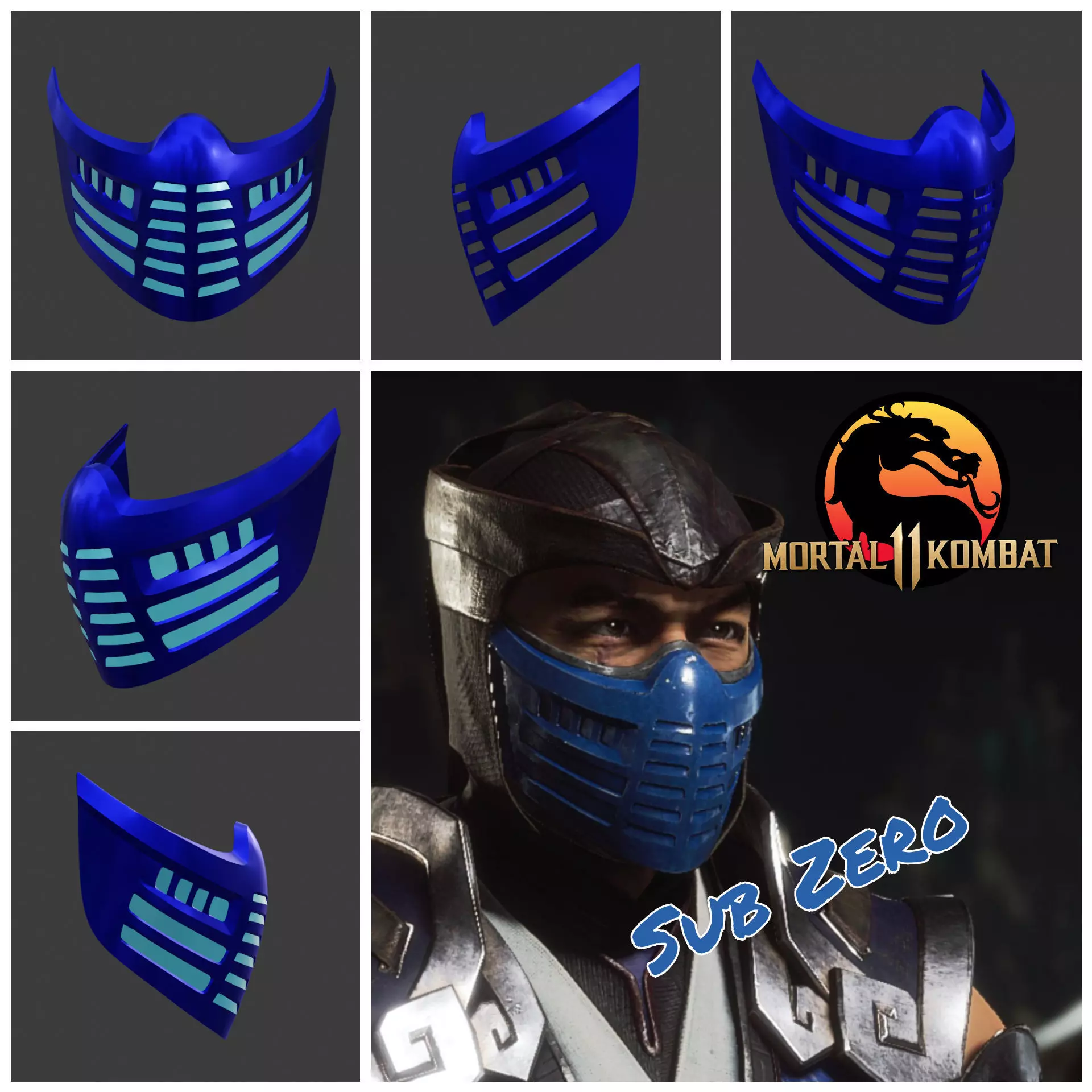 Sub Zero mask from Mortal Kombat 11 - Lin Kuei clan Grand Master 3D print model