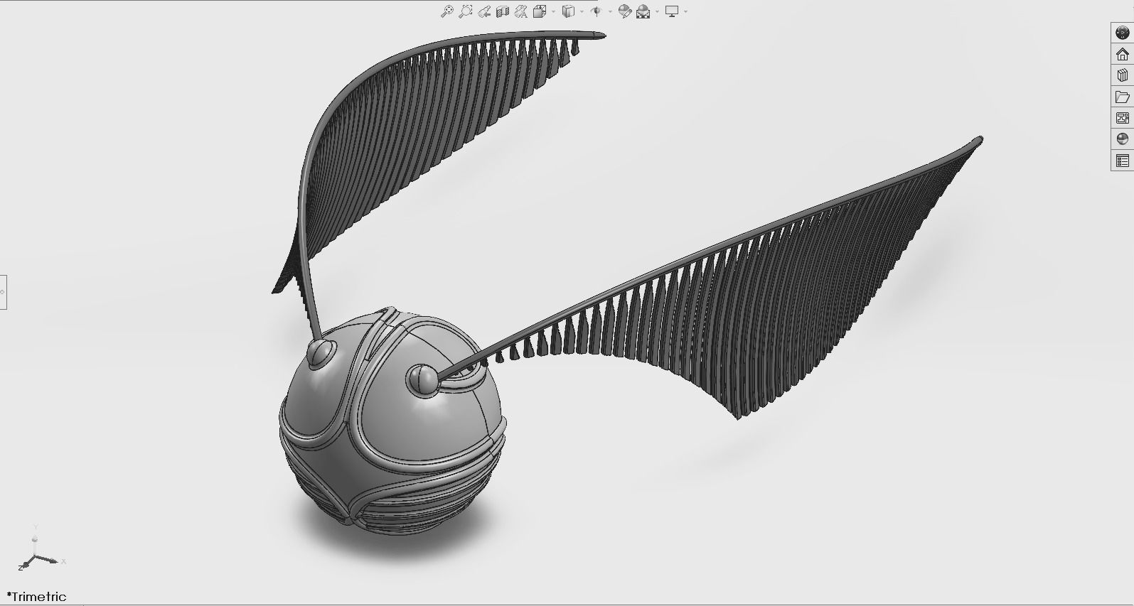 Golden snitch from Harry Potter 3D model_3