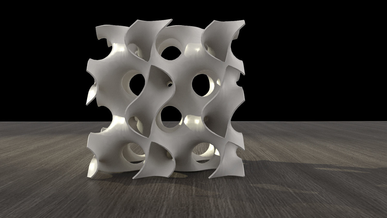 Gyroid cube sculpture - 3d print model 3D print model_2