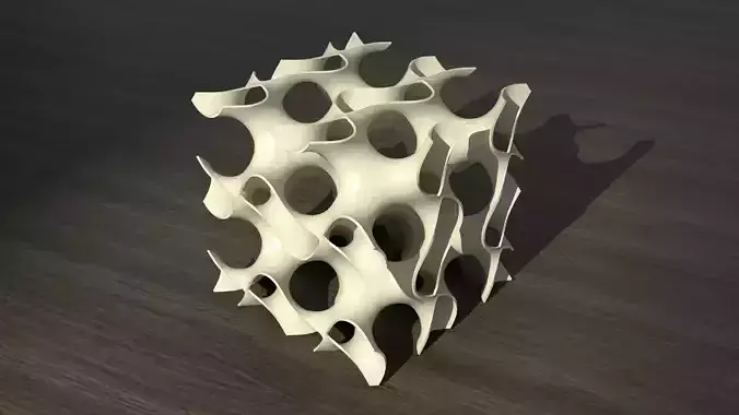 Gyroid cube sculpture - 3d print model 3D print model