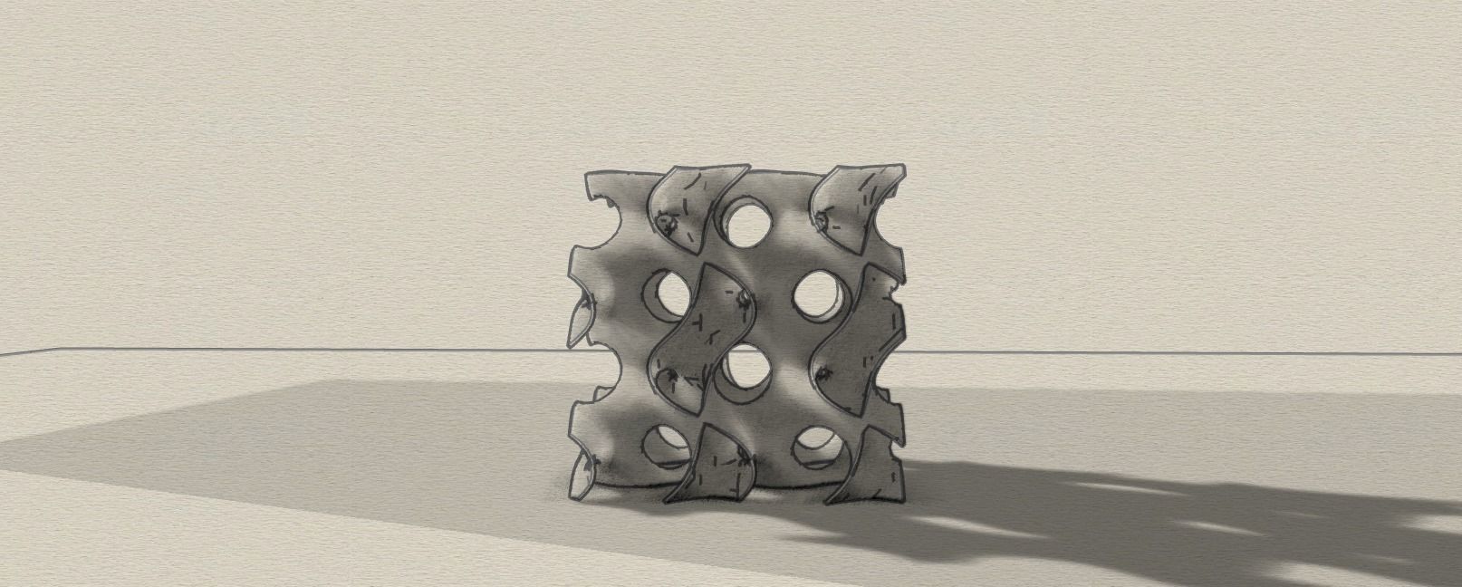 Gyroid cube sculpture - 3d print model 3D print model_7