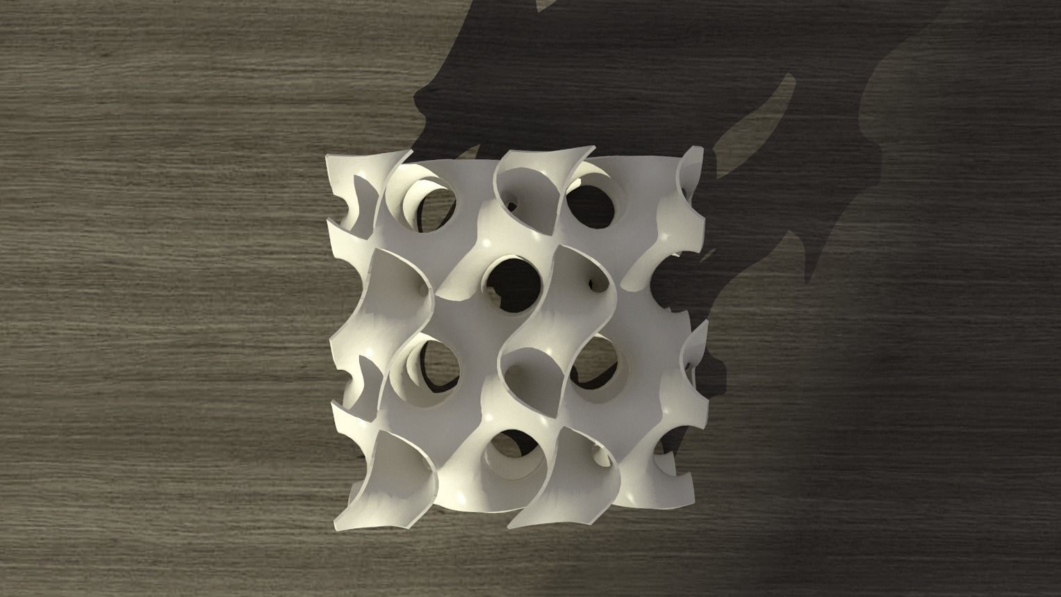 Gyroid cube sculpture - 3d print model 3D print model_4