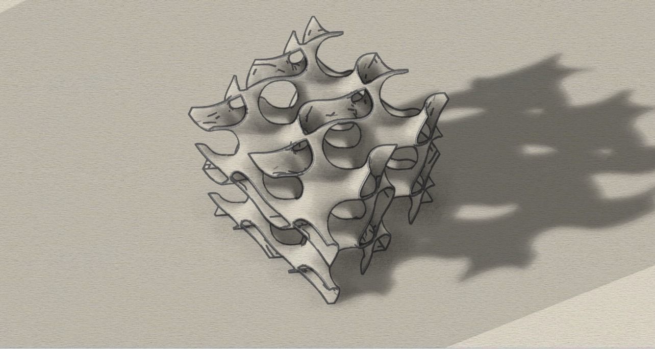 Gyroid cube sculpture - 3d print model 3D print model_6