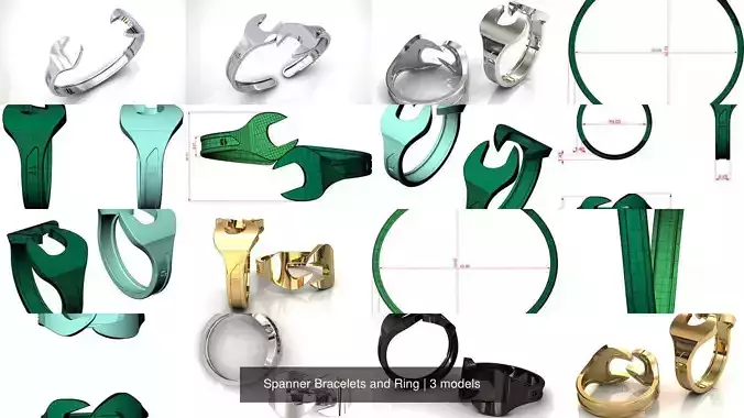 Spanner Bracelets and Ring