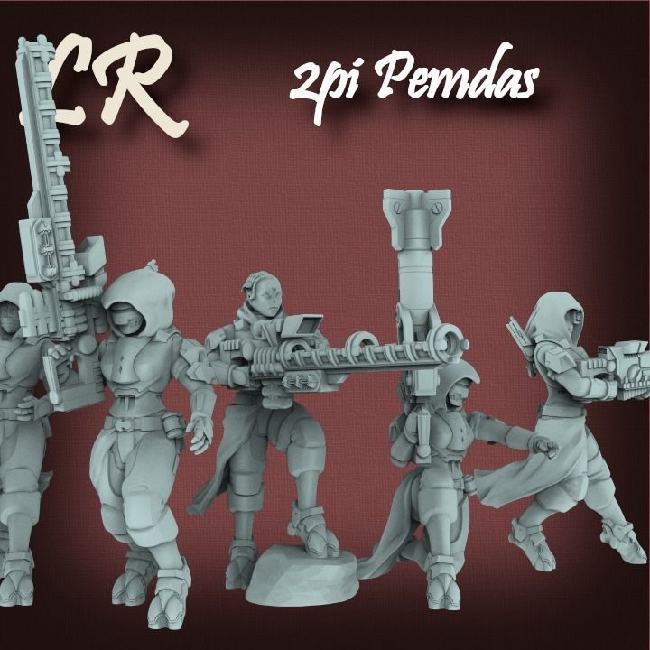 2pi Pemdas warriors multi part kit and Scout Bourdon 3D print model_1