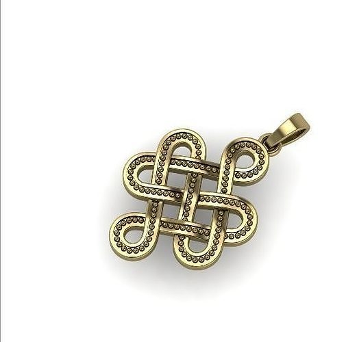 11 Pendant Symbol KNOT OF ENDLESS LUCK 3D print model