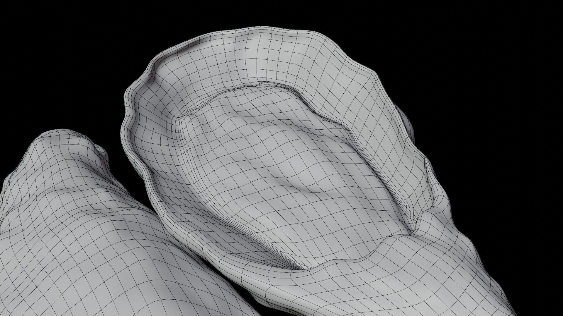 Fresh oyster Low-poly 3D model_18