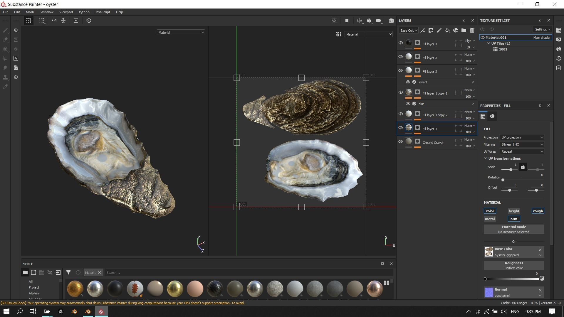 Fresh oyster Low-poly 3D model_15
