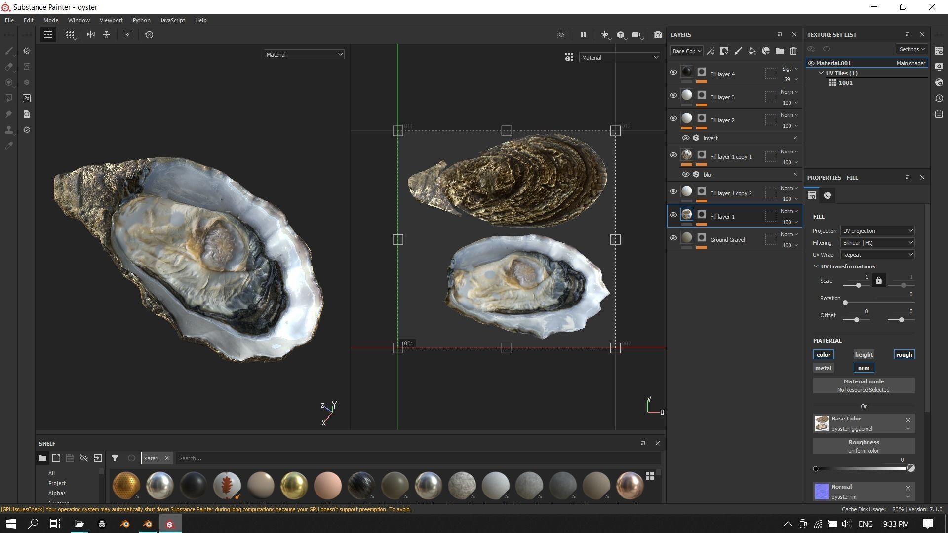 Fresh oyster Low-poly 3D model_14