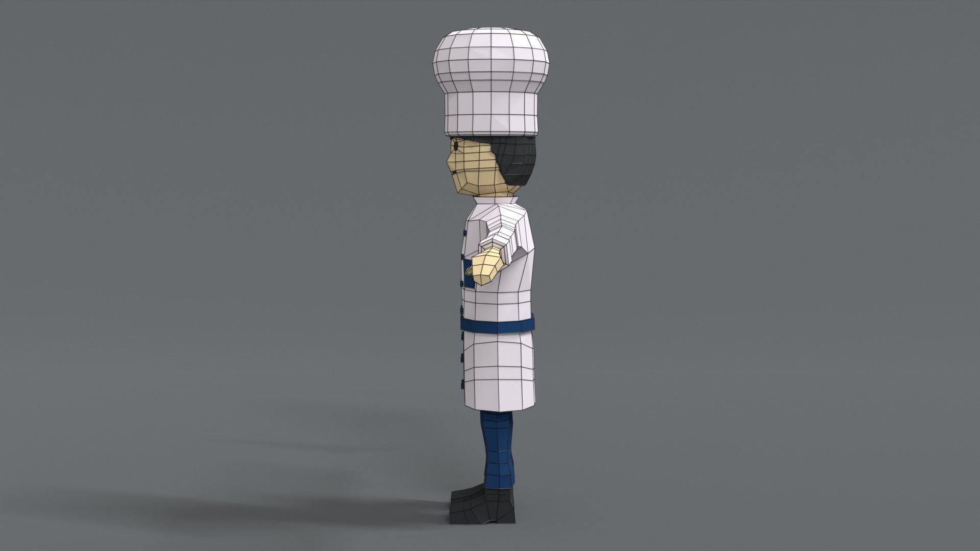 Low Poly Cartoon Chef Low-poly 3D model_11