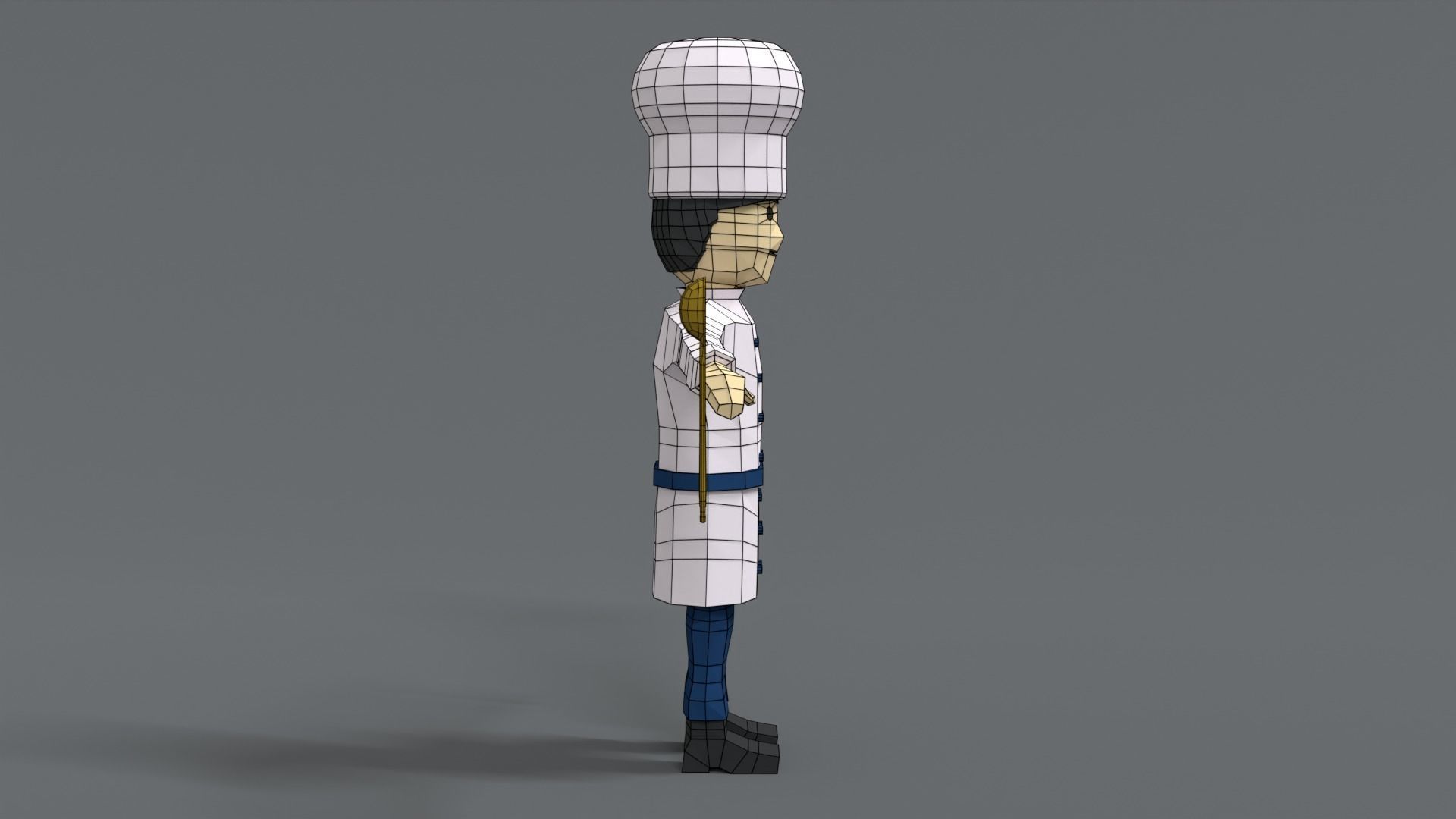Low Poly Cartoon Chef Low-poly 3D model_15