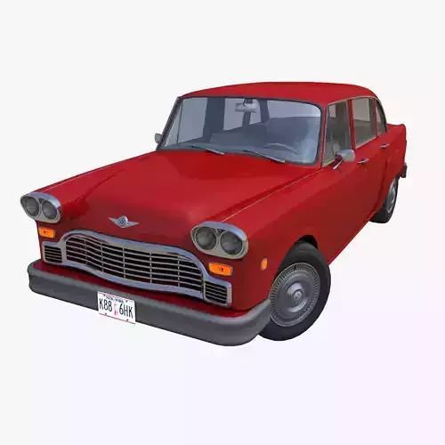 Classic american sedan Low-poly 3D model