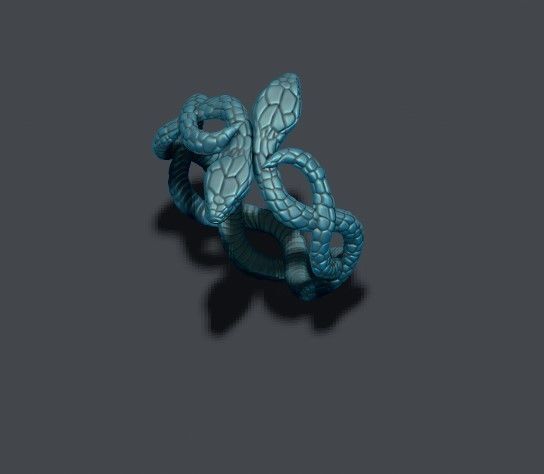 snake ring 3D print model_2