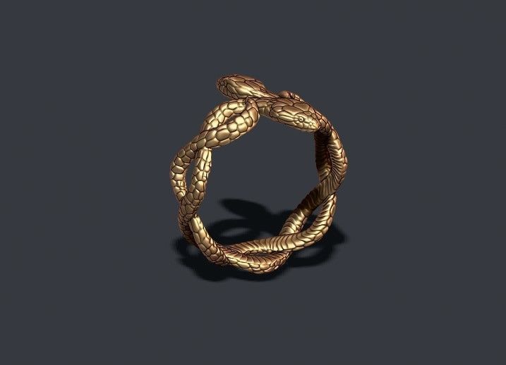 snake ring 3D print model_4