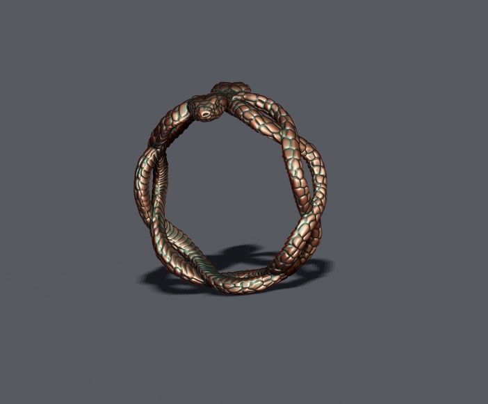 snake ring 3D print model_8