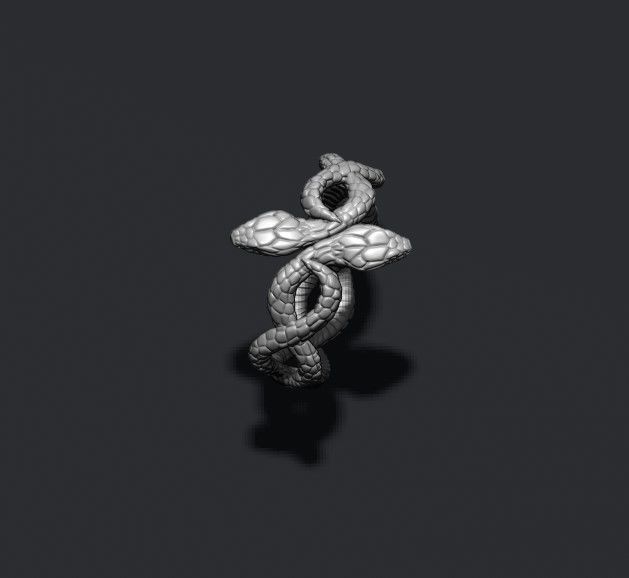 snake ring 3D print model_1