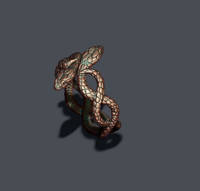 snake ring 3D print model_7