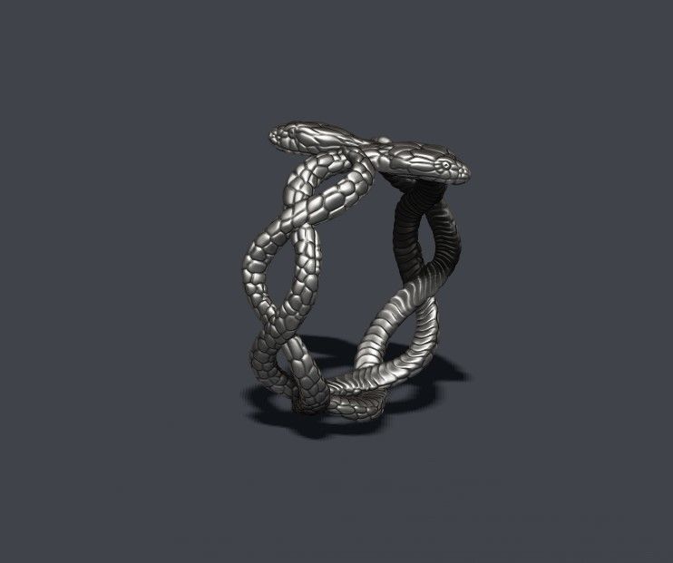 snake ring 3D print model_6