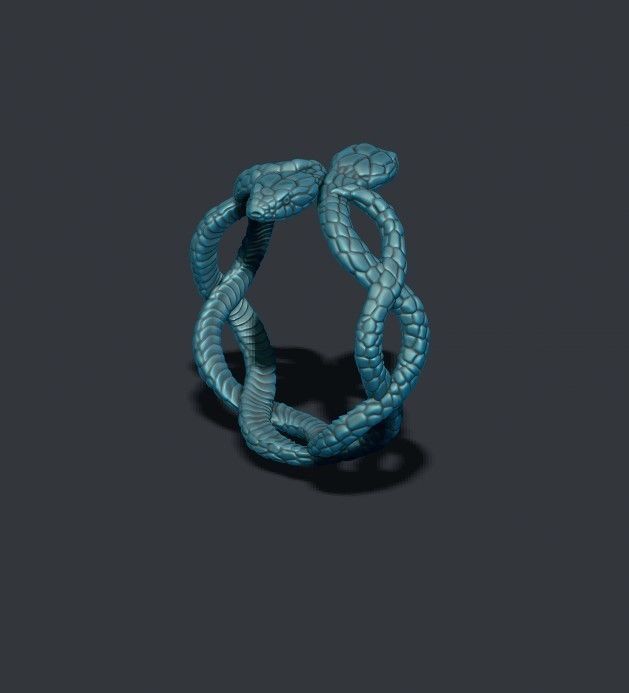 snake ring 3D print model_5