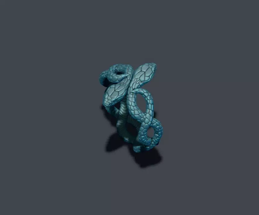 snake ring 3D print model_0