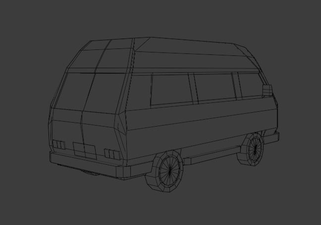Low-Poly VW Transporter T3 Bus 3D model Low-poly 3D model_5