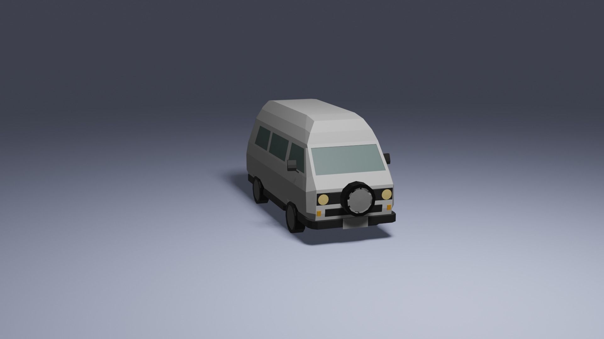 Low-Poly VW Transporter T3 Bus 3D model Low-poly 3D model_1