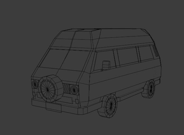 Low-Poly VW Transporter T3 Bus 3D model Low-poly 3D model_4