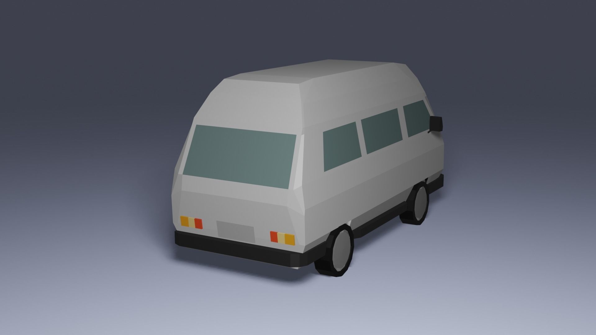 Low-Poly VW Transporter T3 Bus 3D model Low-poly 3D model_2