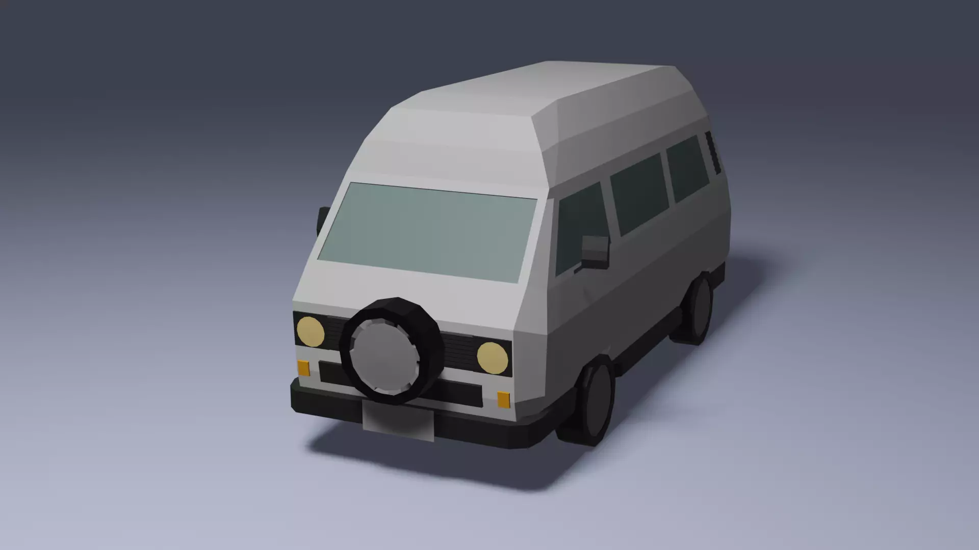 Low-Poly VW Transporter T3 Bus 3D model Low-poly 3D model_0