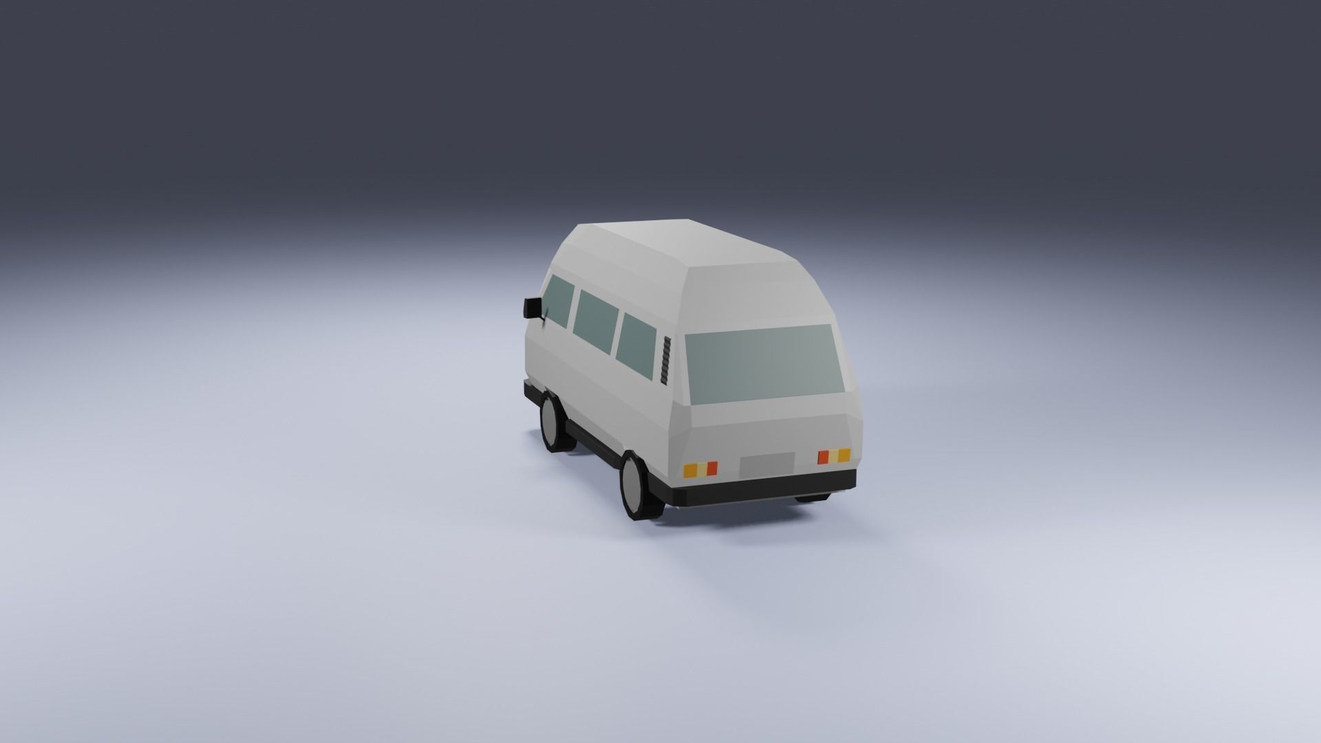 Low-Poly VW Transporter T3 Bus 3D model Low-poly 3D model_3
